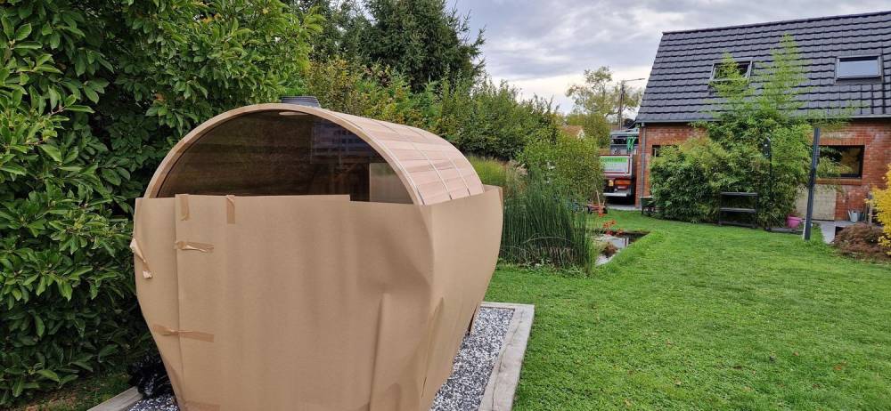 Réception d'un sauna dans notre dépôt